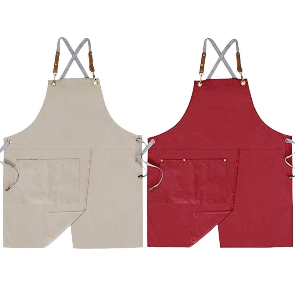 Breathable Sleeveless Apron Canvas Working Clothes Portable Cooking Aprons For Restaurants Cafe