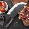 Ручная ковка Мясницкий нож Ультра острый Нержавеющая сталь 4Cr Кухонные ножи Шеф-повара Нож для нарезки с рукояткой из массива дерева