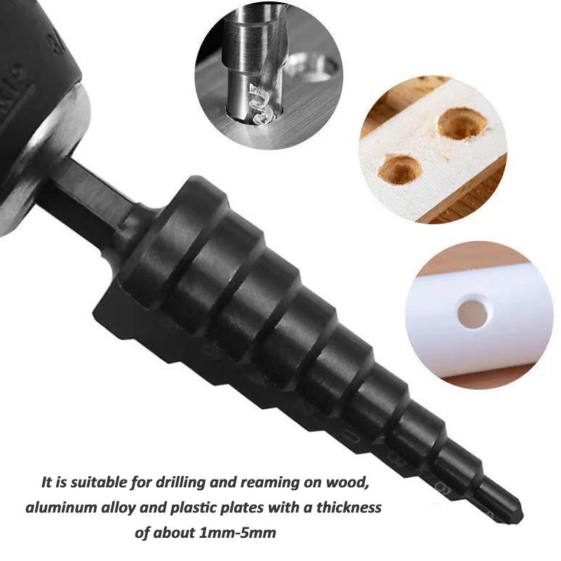Стальное ступенчатое сверло с прямой канавкой, быстрорежущее сверло по металлу, конический шестигранный хвостовик, инструмент для проделывания отверстий, набор инструментов для проделывания отверстий в металле