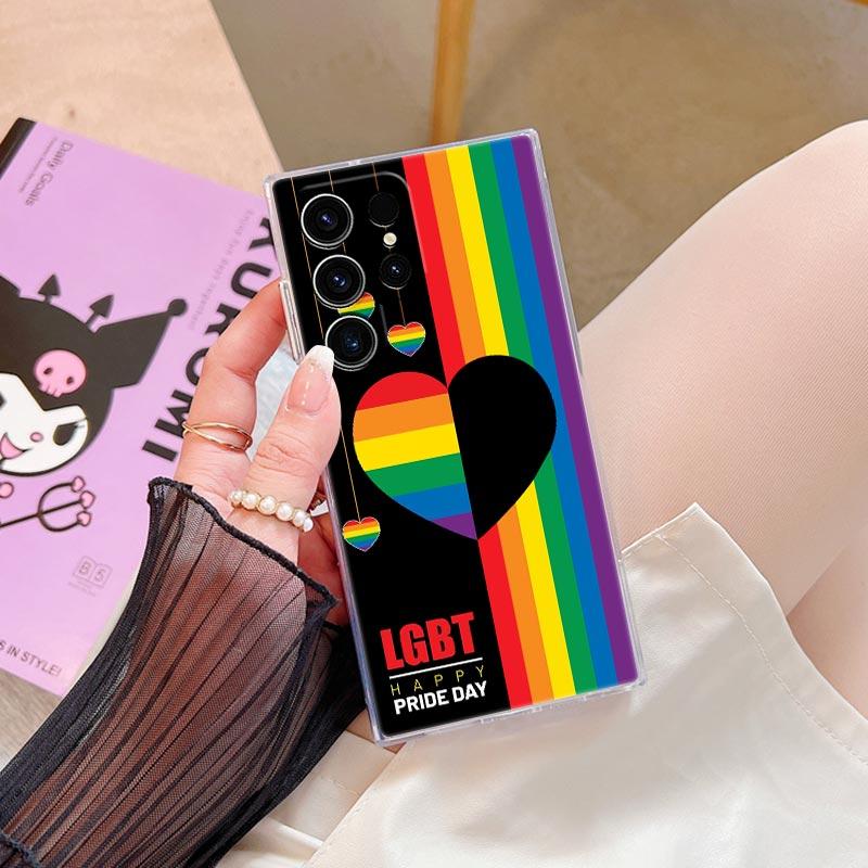 LGBT Rainbow Gay Lesbian Phone Case For Samsung S24 S23 Ultra S22 S20 Plus S21 FE Clear Cases Cover Galaxy S24Ultra S235G Fundas