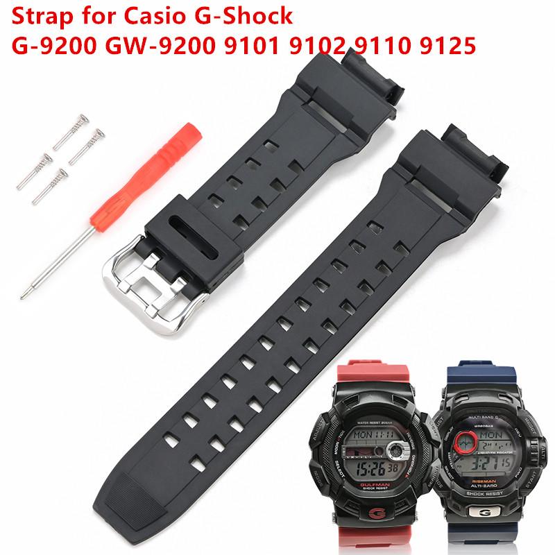 Камуфляжный спортивный ремешок из смолы и резины для серии Casio G-Shock G-9200 - Водонепроницаемый и прочный с инструментами для установки