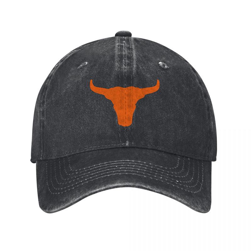 Винтажная стираная холщовая бейсболка Texas Longhorns с оранжевым логотипом для повседневной носки и активного отдыха