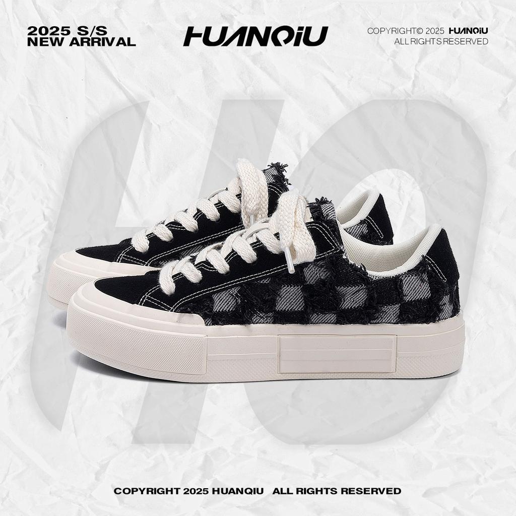 Глобальные парусиновые туфли мужские осенние HQDO-12 хулиганские красивые мужские туфли тренд универсальные толстая подошва увеличивающие рост повседневные кеды