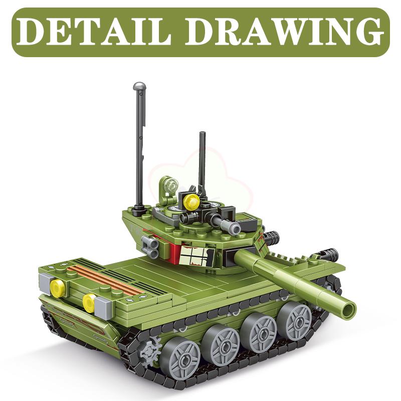 Военный танк Т-85 Основной боевой танк Машины Вторая мировая война Фигурки солдат Армии Конструкторы Детские игрушки для детей Мальчик
