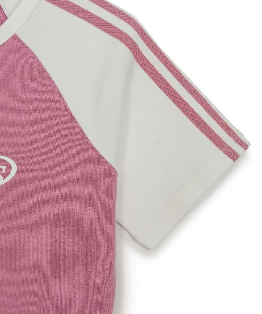 Женское платье Emelbi в стиле varsity с блоками цвета и резинкой La (Маг.Розовый)
