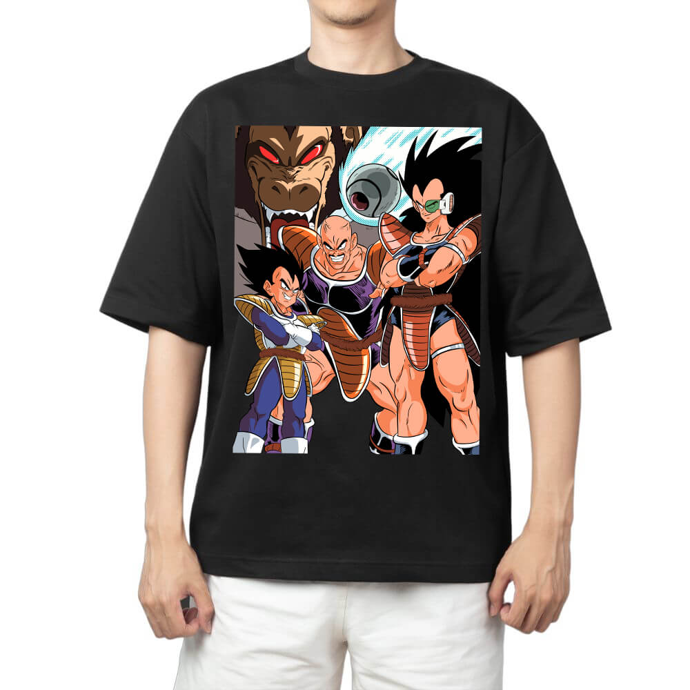 Dragon Ball Saiyan Saga Vegeta Nappa Raditz Great Ape Anime Print T shirt Men Summer Casual Streetwear Cotton 100%