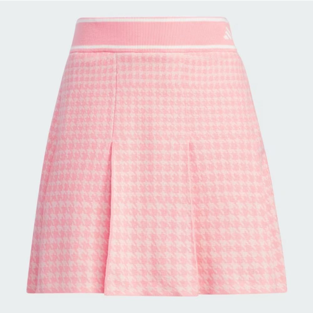 Adidas Golf 24 Years Fw Prime Knit Pleated Skirt Im7259 Pink