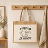 Sac Cabas Jute avec Poche J’peux pas je suis CPE J'peux pas minimaliste | Toile de Jute et Coton 21 L Fond Plat Anses 65 cm