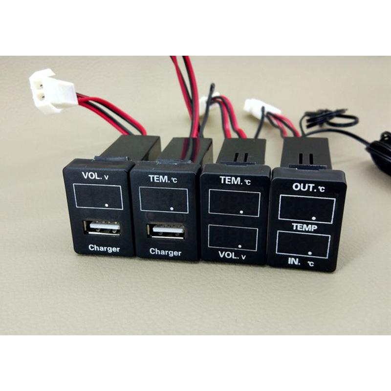 USB зарядное устройство автомобильное зарядное устройство USB разъем напряжение дисплей температура аудио зарядное устройство VOL.V TEM HDMI для Toyota 4Runner C-HR CHR