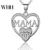 Mothers Day Gift Necklace Rhinestone Heart-Shaped Pendant Anti-Oxidation Alloy Jewelry Mother Clavicle for Daily Wear Gifting Heart