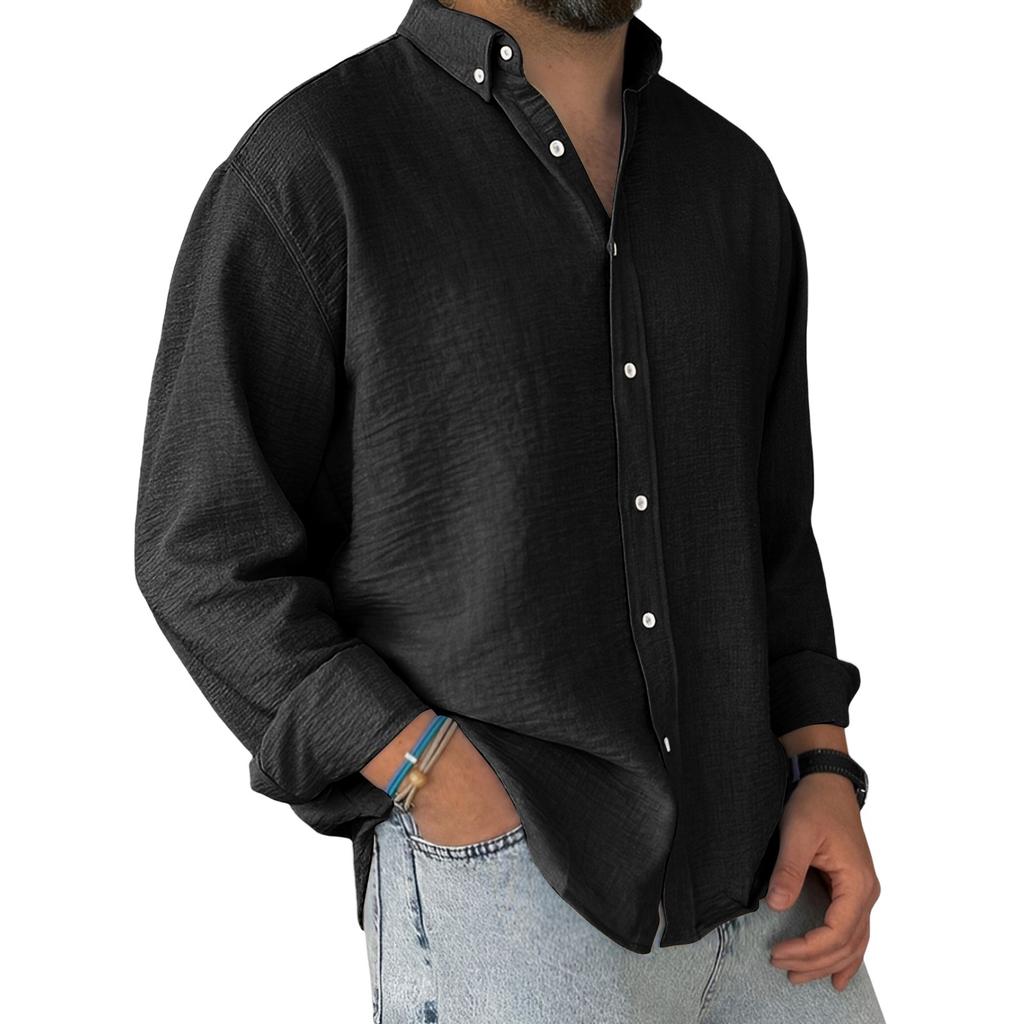 Men's Loose Classic Lapel Multi-pocket Industrial Work Shirt Top