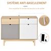 Kitchen Buffet Bedroom Sideboard Scandinavian 2 Cabinets Sliding Drawers Wooden Multicolor White Light Gray