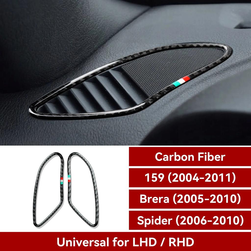 Car Side Air Vent Trim Carbon Fiber Interior Sticker For Alfa Romeo 159 Brera Spider 2004-2011 Accessories