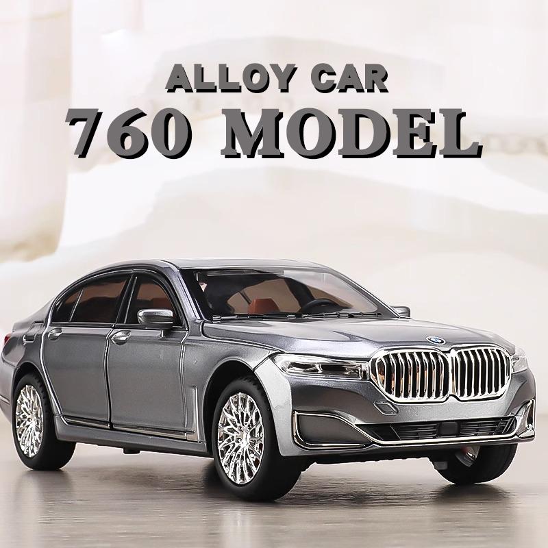 1:24 BMW 760LI 530LI I5M60 Миниатюрная литая игрушечная машинка Модель транспортного средства Домашний декор и украшения для рабочего стола компьютера Праздничный подарок
