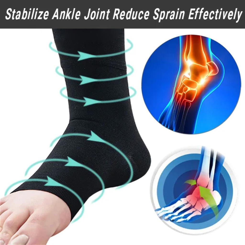 2 пары компрессионных носков до колена шириной 15–20 мм рт. ст. — отлично подходят для поддержки лодыжки и облегчения подошвенного фасциита, чулки с открытым носком для женщин и мужчин