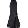 Gothic Halloween Long Skirt With Tapestry Fish Tail Design For Cosplay And Nightlife