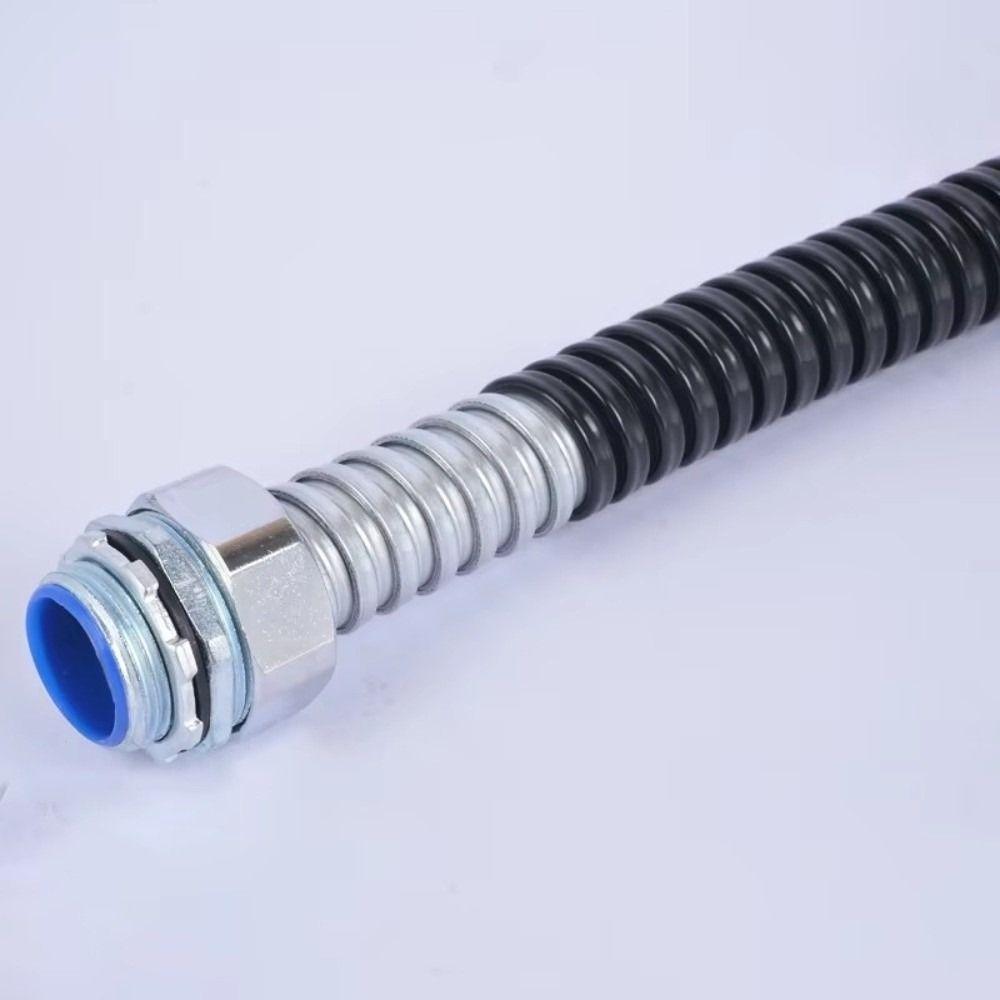 Plastic Coated Threaded Corrugated Pipe Connector Galvanized Pipe Fitting Connector