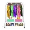 Premium Maxi Giro 2 Stand Home Coat Rack 162x110x57cm, 2 Hanging Bars 4 Side Hooks 2 Lower Shelves