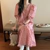 2023 Casual Chic Party Dresses  Elegant Ruffle Puff Short Sleeve Dress For Women Summer Sweet V-neck Loose Floral Dress 27303