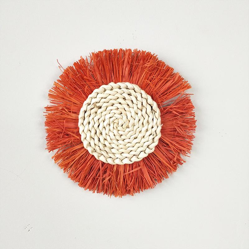 Ручная настенная декорация в стиле бохо, марокканский стиль, плетеное ротанговое подвесное искусство для гостиной, спальни, домашний декор из плетеной натуральной травы