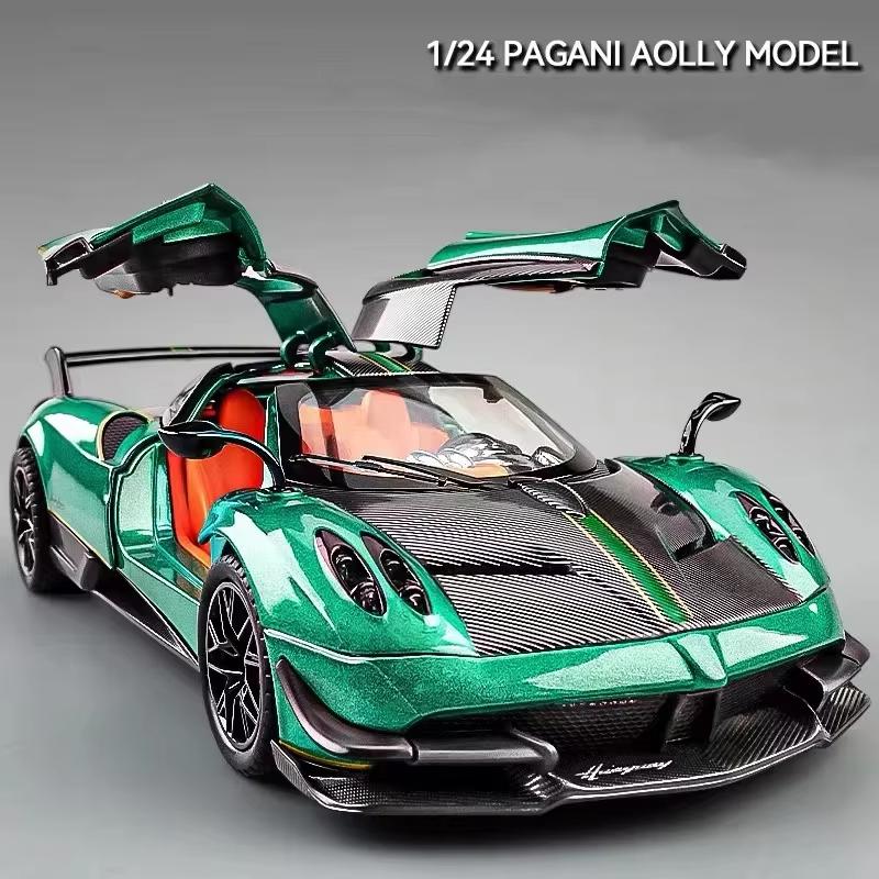 1:24 Pagani Huayra BC Сплав Спортивная Модель Литой Металл Гоночный Автомобиль Транспортные Средства Модель Симуляция Звук Свет Коллекция Детская Игрушка Подарок