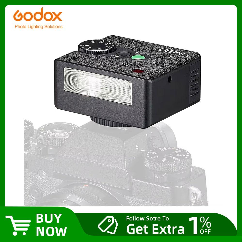 Godox Портативная ручная вспышка IM30 Mini Flash для различных моделей камер. Уровни выходной мощности от 1/64 до полной для наружной камеры Godox iFlash.