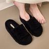 Женские меховые тапочки, повседневные балетки, обувь, короткие плюшевые замшевые шлепанцы, 2025, зимние уютные слинбэки, женские шлепанцы, zapatos mujer