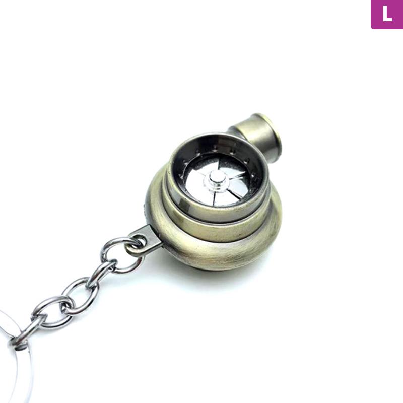 Хромированный металлический брелок-турбокомпрессор, без пластикового вращающегося компрессора