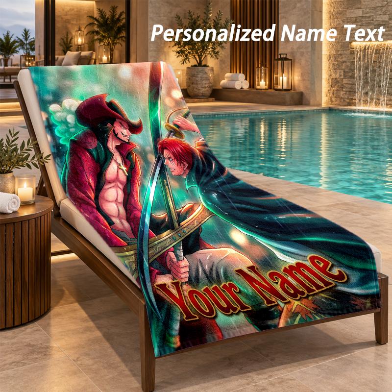 One Piece Custom Name Beach Towel Large Soft Towel for Indoor Bathroom Outdoor Beach