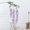 93 см Длина Искусственная Глициния Длинные Ветви 3 Разветвления Дизайн Шелковая Лоза Глицинии Шелковый Материал Гигантский Размер Поддельный Шелковый Цветок