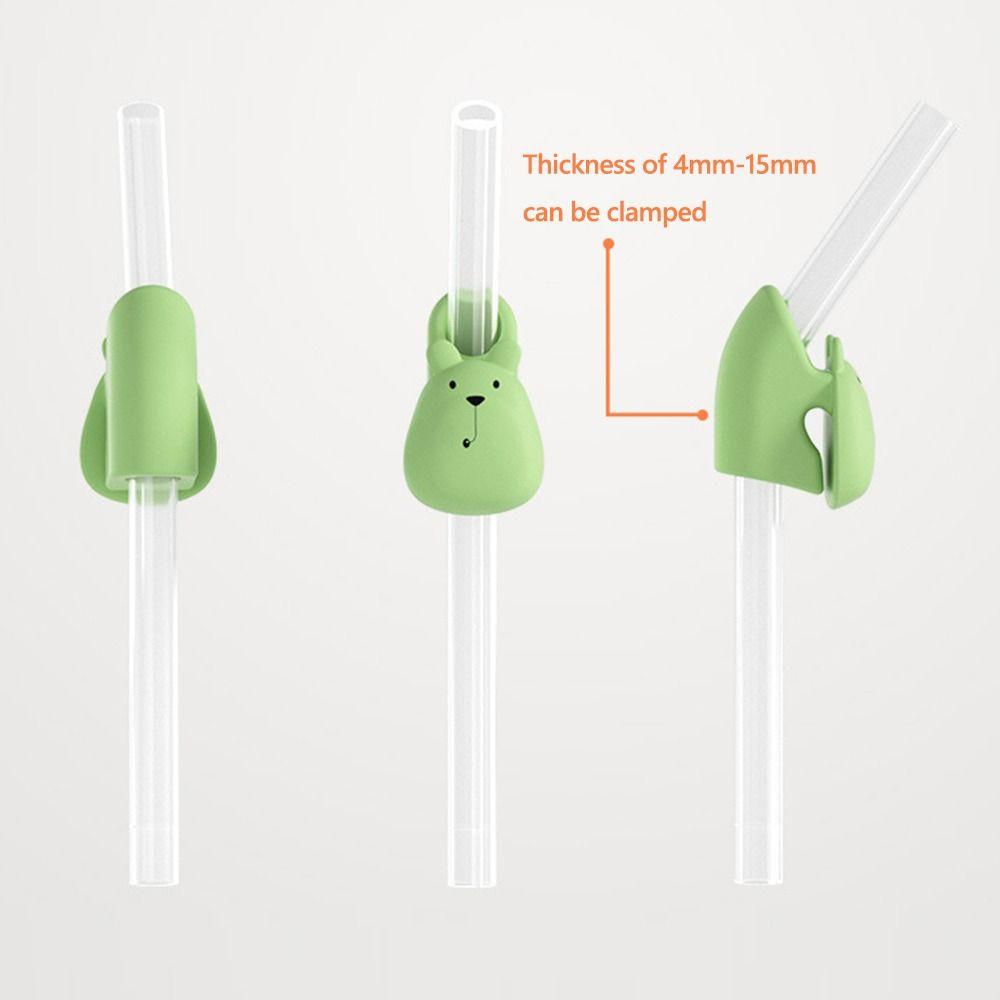 Water Cup Accessories Children's Silicone Suction Portable Cartoon Straw New Baby Buckle Straw