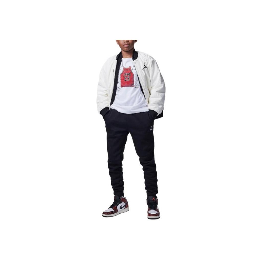Jordan MJ Brooklyn Fleece Essentials однотонные удобные универсальные повседневные брюки детские брюки черного цвета HQ7089-010