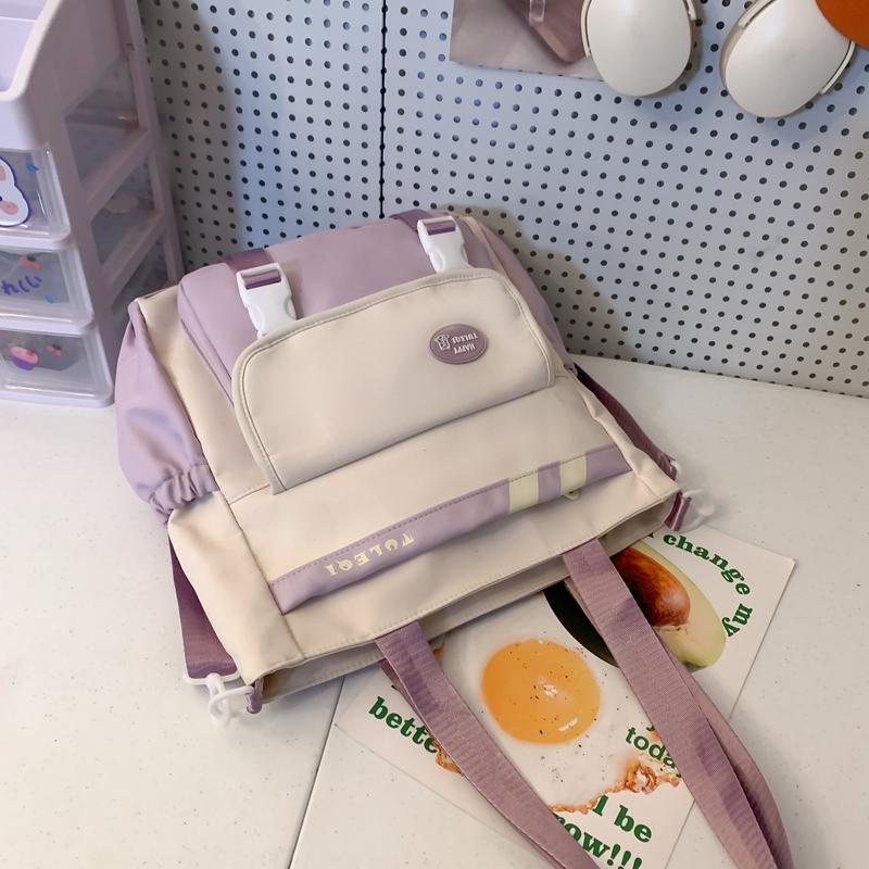 Холщовая сумка через плечо большой емкости, водонепроницаемая нейлоновая школьная сумка для студенток, сумка-тоут на одно плечо