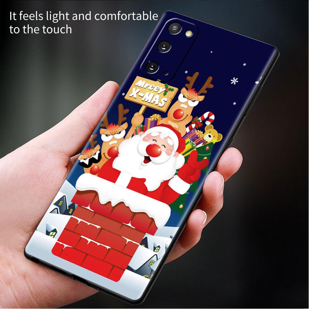 Чехол-бампер для Samsung Galaxy S22 Ultra S21 FE S20 Plus S10 Lite Чехол для телефона S10e S9 S8 S7 Силиконовый чехол Рождественский Санта-Клаус