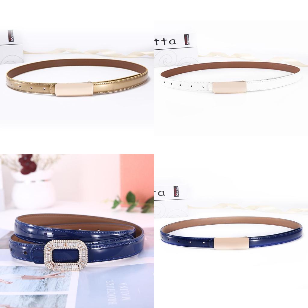 Leather Womens Belt With Artificial Pearls And Rhinestone Decor For Elegant Outfit
