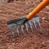 2/3/4/5/7 Teeth Heavy-Duty Steel Garden Hand Weeding Complete Detachable Agricultural Rake Tool N2O6