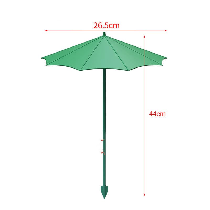 Plant Umbrella 44cm Green UV Protection Set 3 Mini Garden Shades for Seedlings Flowers Vegetables with Fiberglass Stakes Weather Resistant Balcony
