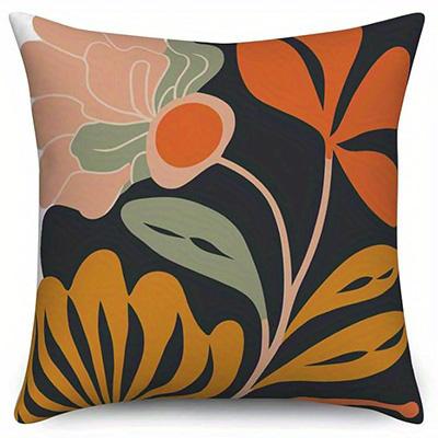 Home Decor Colorful Floral Pattern Digital Print Pillowcase Pattern Cushion Cover Suitable For Sofa Bedroom Car Pillow Cover