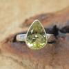 Lemon Quartz Ring, Handmade Ring, Gemstone Ring, Pear Ring, Solid Ring, Statement Ring, Bezel Ring, Birthday Gift