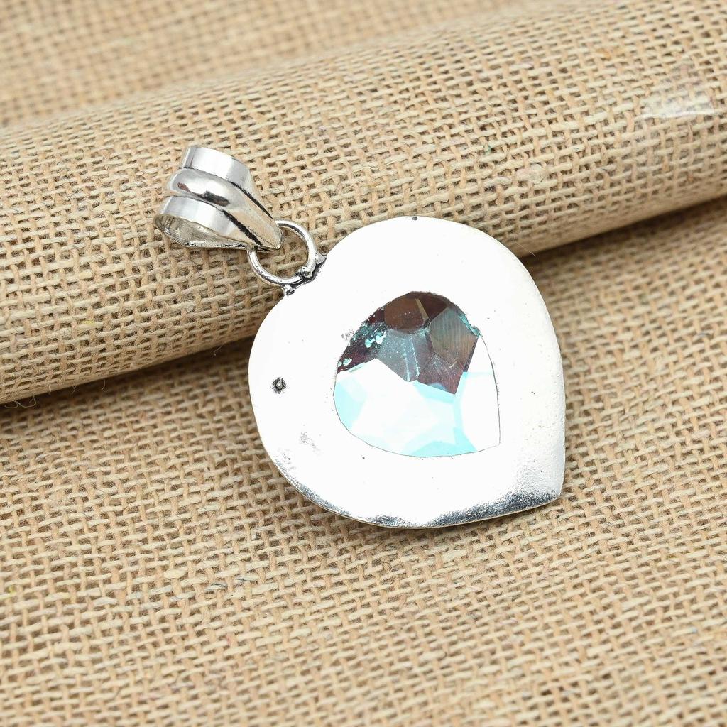 Mistic Topaz Gemstone 925 Sterling Silver Handmade Women Pendant Jewelry