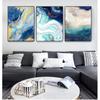 Posters And Prints Wall Poster Home Decor Abstract Gold Foil River Blue Canvas Art Paintings For Living Room Bedroom