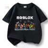 Детская футболка Robloxing для мальчиков Спортивная хлопковая футболка Детская Мультяшная унисекс Короткий рукав Повседневная Уличная Одежда Harajuku