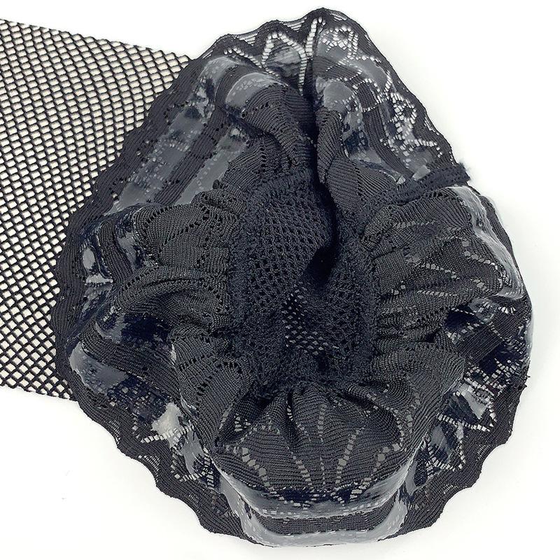 Сексуальные чулки-сетка на шнуровке с силиконовой полосой, выше колена, нейлоновые чулки для женщин, нескользящие, с вырезами, сетчатые чулки для женщин