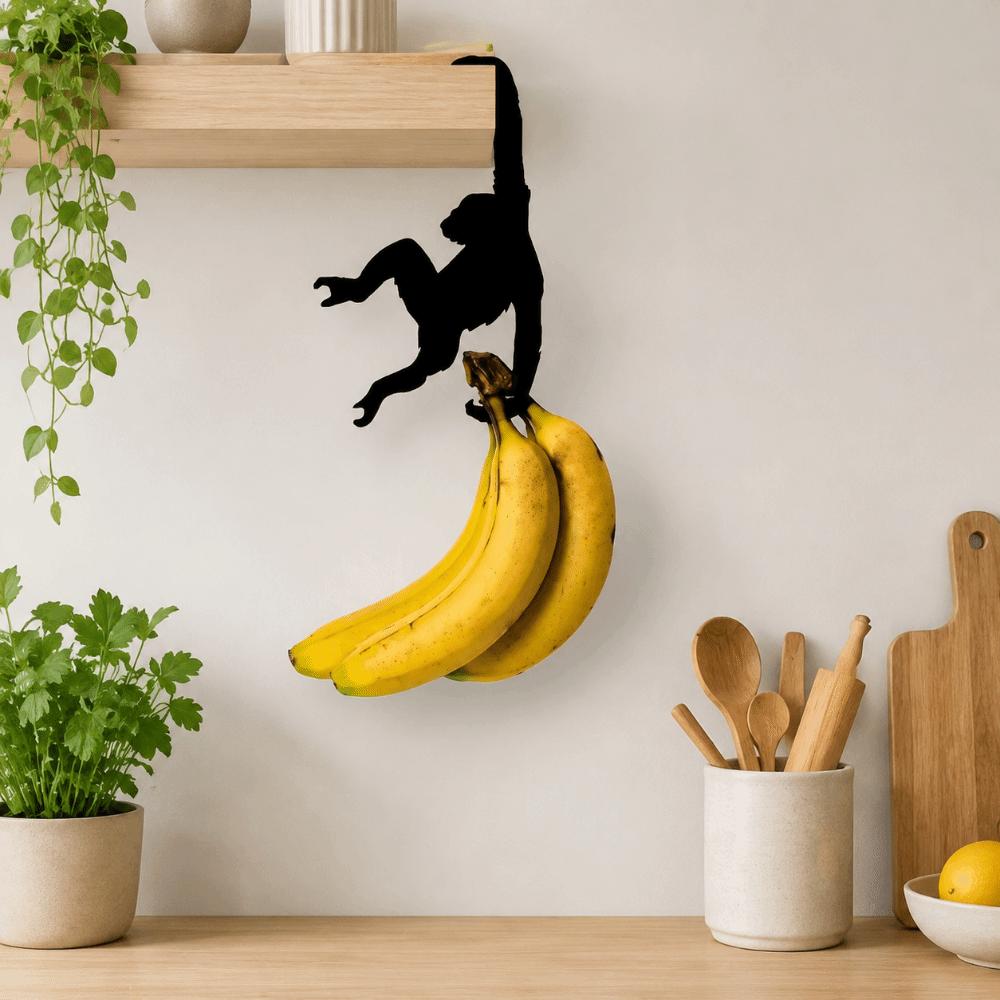 Creative Banana Balance Hook Wooden Under Cabinet Organizer Hooks Key Hanger Kitchen