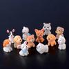 12Pcs/set Cartoon Animal Dogs Miniatures Mini Figures Moss Terrarium Micro Landscape Fairy Garden Dollhouse Decoration