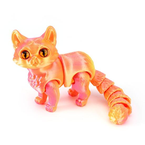 3D-печатная фигурка кошки, подвижные суставы, фигурка кошки, шарнирная модель животного, игрушка для домашнего офиса, книжной полки, украшения рабочего стола, орнамент