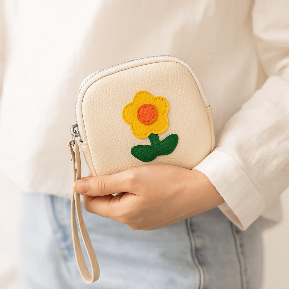 Multifunctional Mini Lipstick Bag with Keychain Earphone Storage Bag Small Flower Wallet  For Mom