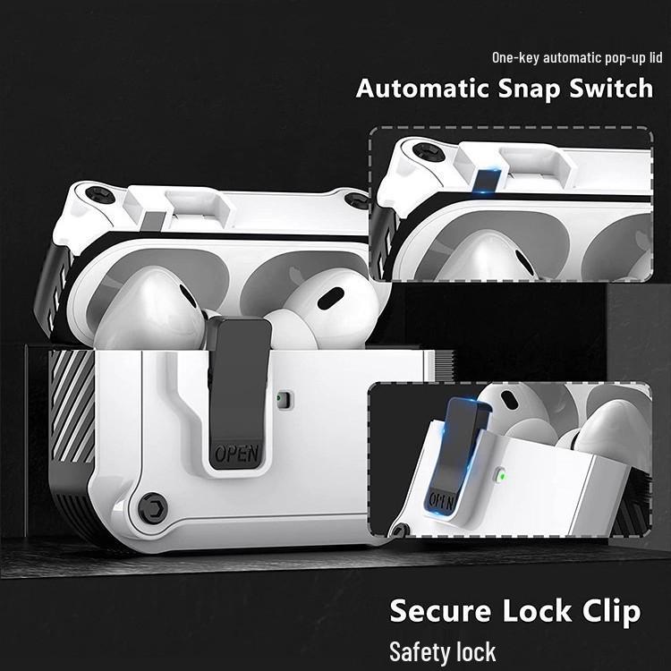 AirPods Pro 3 Flip Cover Case: Auto Buckle Protective Cover for Apple 4th Gen Pro2 Earphones.