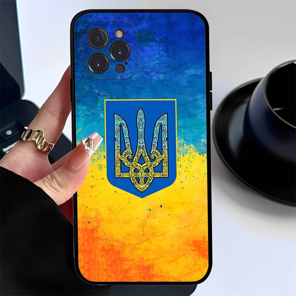 Чехол для телефона с флагом Украины для iPhone 17 16 14 15 13 12 11 Pro Max Plus Силиконовый мягкий чехол