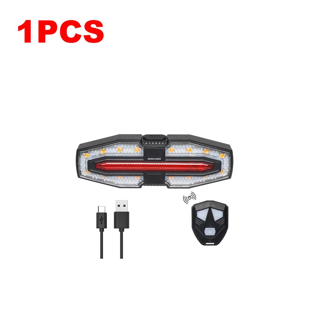 1-6PCS Bicycle Rear Light with Turn Signals Rechargeable Remote Control Bicycle Taillight Warning Rear Light For Safety Cycling